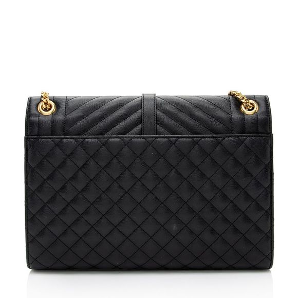 Saint Laurent Mixed Matelasse Grain de Poudre Monogram Large Envelope Bag - Picture 3 of 15